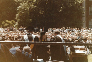Amanda Bruch McNeil at her Mary Washington Commencement ceremony in 1980. Photo courtesy of Amanda Bruch McNeil.