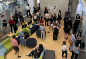Students presented their posters to professors and peers in the Hurley Convergence Center. Photo credit: UMW's Summer Science Institute/Ava Spencer.