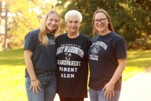 From left to right: Zoey Lutterbie '22, Lucy C. Lutterbie '70, and Katherine Fox '01. Photo by Karen Pearlman Photography.