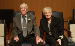 Elmer "Juney" Morris Jr. '50 and Marceline "Marcy" Weatherly Morris '50 fell in love while they were students at Mary Washington. Lifelong supporters of their alma mater, the couple gave a generous gift to name the Weatherly Wing in Seacobeck Hall after Marcy's late parents, William Rupert and Lavon Gardner Weatherly. Photo by Karen Pearlman Photography.