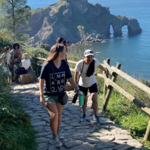 UMW students Jessica Oberlies (left) and Jazmine Montecino return from a hike during a 'UMW in Spain' study abroad trip. Mary Wash Giving Day totals help provide learning experiences like this one at UMW. #MaryWashDay #TogetherUMW