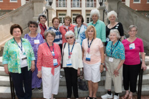Irene Piscopo Rodgers (back row, second from left) with her 1959 classmates at her 60th reunion in 2019.