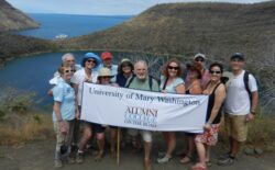 Sally (fourth from right) with her fellow Mary Washington alumni who went on the Alumni on the Road trip to the Galápagos Islands, led by Professor Dolby (far right), in 2011. Photo courtesy of Sally Brannan Hurt.