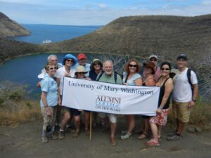 Sally (fourth from right) with her fellow Mary Washington alumni who went on the Alumni on the Road trip to the Galápagos Islands, led by Professor Dolby (far right), in 2011. Photo courtesy of Sally Brannan Hurt.