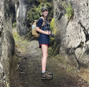 Kylie Jackson '24 on a faculty-led trip to the Galápagos Islands. Receiving the Sally Brannan Hurt '92 Study Abroad Scholarship in Biology made the trip possible for her, Kylie said. Photo courtesy of Kylie Jackson.