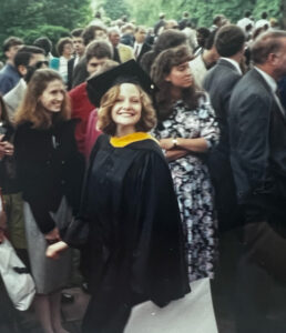 Sally at her Mary Washington Commencement ceremony in 1992. Photo courtesy of Sally Brannan Hurt. 