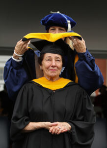 Irene Piscopo Rodgers '59 received an honorary Doctor of Humane Letters during UMW's 2014 Commencement ceremonies.