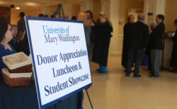 2024's Donor Appreciation Luncheon and Student Showcase, held on April 6, gave donors who established scholarships and those who gave or pledged significant gifts to the University of Mary Washington the opportunity to interact with their scholarship recipients and see the impact of their gifts. Photo by Karen Pearlman.