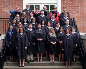 Maggie Lovitt (fourth row, second from right) with Department of Historic Preservation faculty members and classmates before Commencement in 2015. Photo courtesy of Maggie Lovitt.