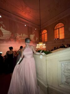 Sofia attended a Viennese masked ball while studying abroad in Vienna, Austria. Photo courtesy of Sofia Taylor.