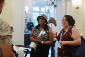 Alumni of all ages can enjoy themselves at a Virginia wine, beer, and cider tasting at the Jepson Alumni Executive Center, while children enjoy a family movie under the supervision of UMW staff and students. Photo by Karen Pearlman.