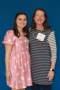 Madeline with Vicky Nichols Wilder '80 at the 2024 Donor Appreciation Luncheon and Student Showcase. Madeline earned the Vicky Nichols Wilder '80 and Florence Overley Ridderhof '50 Scholarship in Dance, among others. Photo by Karen Pearlman.