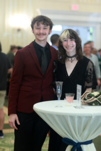 Ella Peck and a guest enjoy themselves at the Senior Toast before attending Grad Ball. Photo by Karen Pearlman.