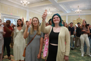 2024 graduates toast to their futures and celebrate becoming Mary Washington alumni. Photo by Karen Pearlman.