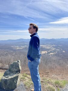 Anders Barretta takes in the view of the Blue Ridge Mountains from Afton, Virginia. Photo courtesy of Anders Barretta.