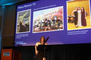 Mima Manton '25, a music major from England, performed a piece on bassoon to close out the evening. Photo by Karen Pearlman.