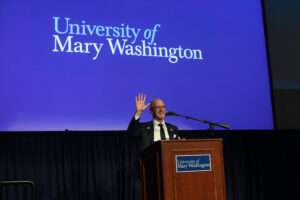 President Troy Paino gives final remarks to end the evening. Photo by Karen Pearlman.