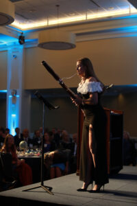 Mima performing on the bassoon at the Celebration of Giving in November 2024. Photo by Karen Pearlman.