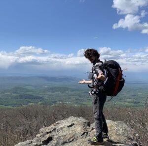 Sean in the Shenandoah Mountains in Virginia during his hike of the Appalachian Trail. Photo courtesy of Sean McGavin.