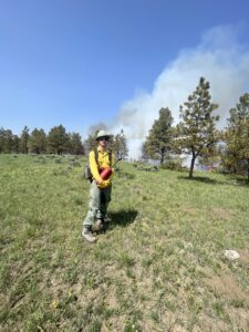 Sean participating in a controlled burn in Montana in the summer of 2022. Photo courtesy of Sean McGavin.