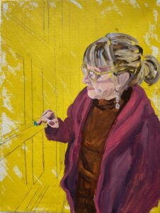 Kathleen's oil painting of Professor Emerita of Art Carole Garmon. Photo courtesy of Kathleen Trenchard.