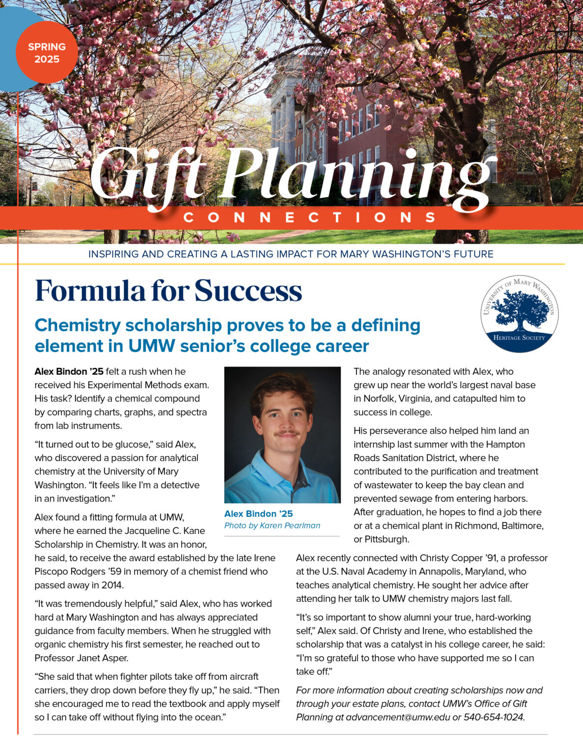 Gift Planning Connections newsletter, Spring 2025 Giving to Mary