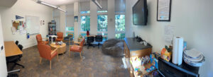 The clubhouse is located in the Link between Randolph and Mason halls and provides a safe, substance-free space for students in recovery to unwind. Photo courtesy of Eagles in Recovery.