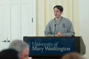 Junior Knox McKinley earned a Fund for Mary Washington Impact Grant to support Community Outreach and Resources (COAR), which plans to make hundreds of bagged lunches for Micah Ministries to feed the area's unhoused population. Photo by Karen Pearlman.