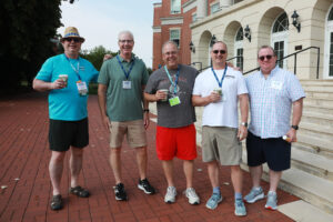 Alumni enjoy the Ball Circle picnic in front of the Cedric Rucker University Center. Photo by Karen Pearlman.