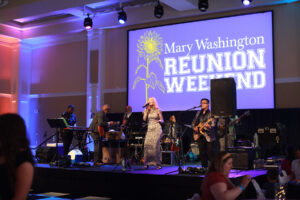 Live entertainment by the 10 Spot was part of the all-class party festivities during the 2025 Mary Washington Reunion Weekend. Photo by Karen Pearlman.