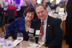 A couple enjoying dinner at the Celebration of Giving.