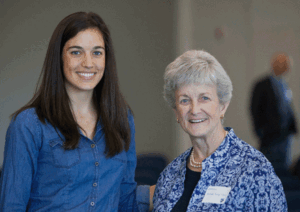 A 2014 alum with a 1966 alum.