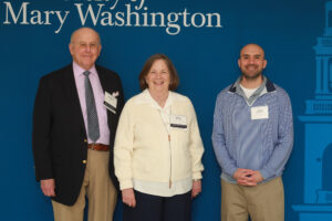 A couple who are donors to Mary Washington and their scholarship recipient. 