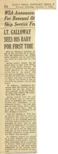A newspaper clipping from 1945.
