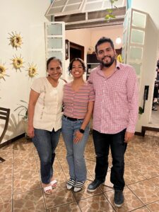 A photo of a UMW student with her host mother and host mother's son in Oaxaca, Mexico.
