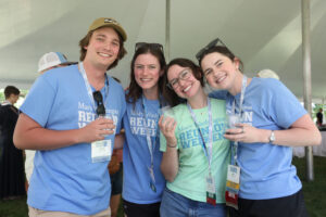 Young alumni at the wine, beer, and cider tasting.
